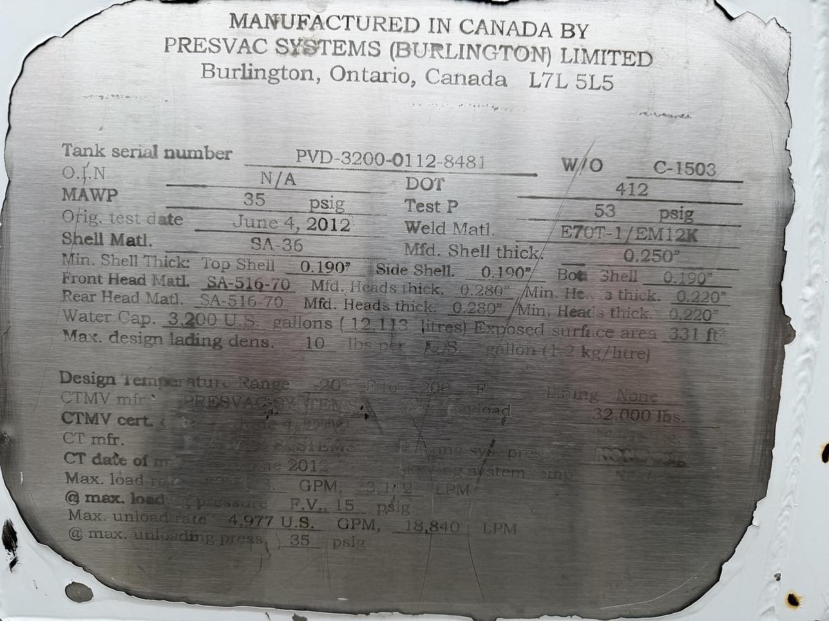 Used 2012 PETERBILT 348 DOT 70BBL PRESVAC