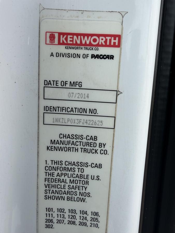 Used 2015 STAINLESS CUSCO TURBO VAC KENWORTH T880