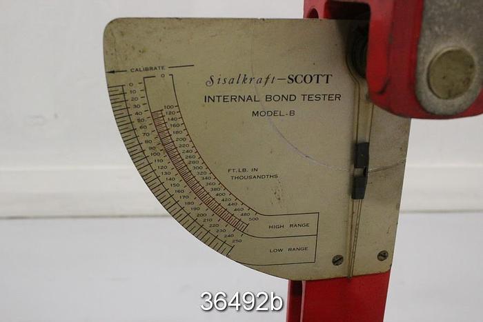 Used Sisalkraft Scott Internal Bond Tester, Model B #36492