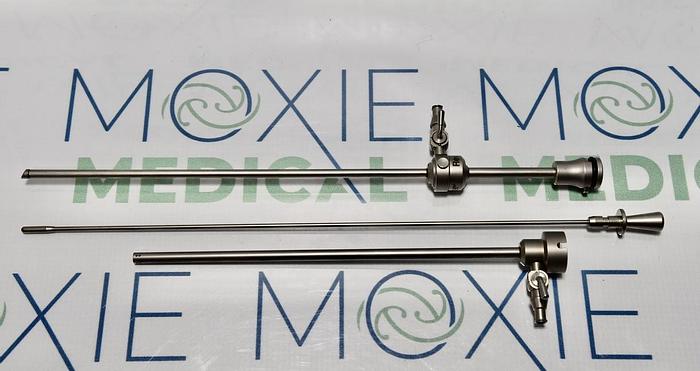 Used Stryker 2.9mm 12° Rev360 Hysteroscope Set 502-729-012, 502-740-051, 502-740-052, 502-729-050