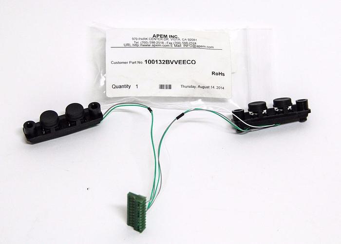 Used APEM INC. Button Switch Strip 100-132BV Input Device 2 Button Strip (5348)