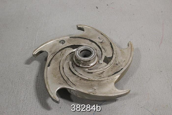 Used Goulds 3196 3x4x10 Pump Impeller, 5 Vane, 9.5" Diameter #38284