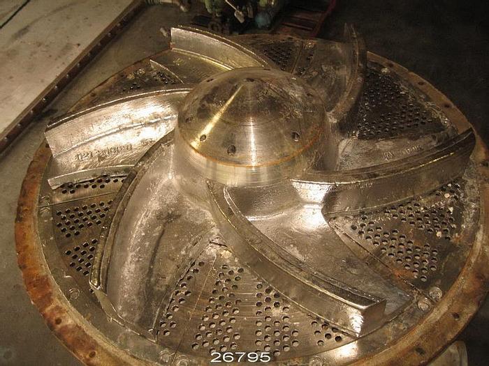 Used Voith Morden 54/43 HOAGV Pulper, 17.5 Feet Diameter (2000 Cubic Feet) All 316L Stainless Steel Tub. Voith Gv-15 Gear Drive With 400 Hp Motor. 200 Rpm Hog Style Stainless Steel Rotor. Extraction Plate Has 0.75" Diameter Holes. New In 1989. #26795