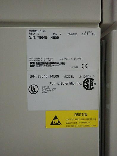 Used Forma Scientific Model 3110 HEPA Series II CO2 Water Jacketed Incubator