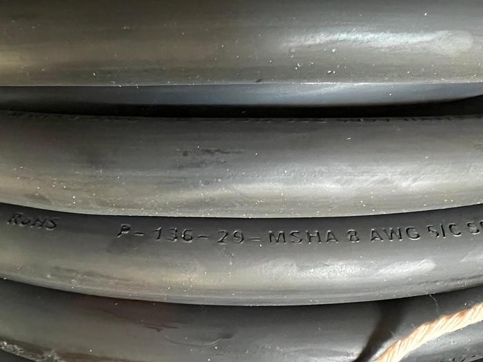 Used Rohs  P-136-29-MSHA 8 AWG, 5/C SOOW 90C, 600V Water Resistant Cable Approx 250 Ft