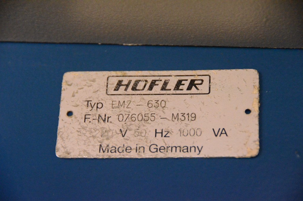 Usado 1987 HÖFLER EMZ 630 Comprobadoras de engranajes #4335
