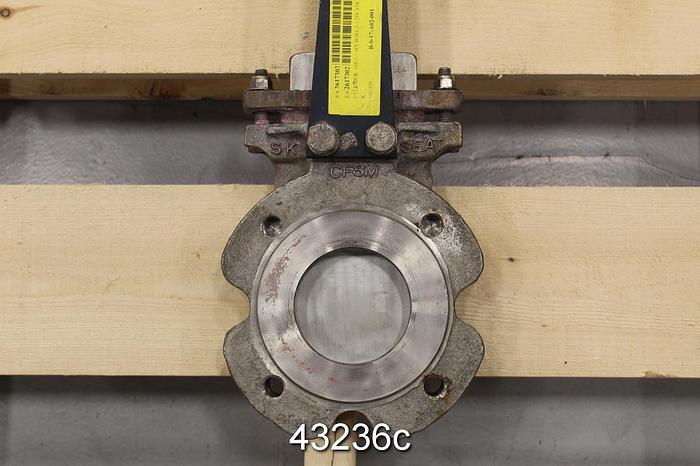Used Fabri-Valve 3" Air Operated Knife Gate Valve #43236