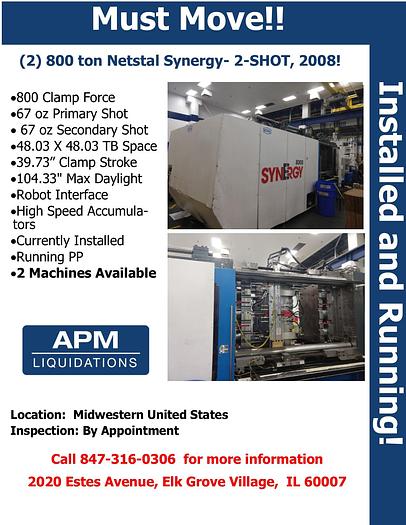 Used 2008 Netstal Synergy 2-Shot