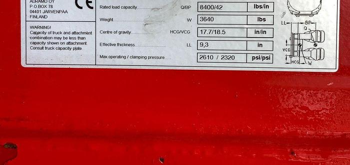 Used 84" BOLZONI PAPER ROLL CLAMP MFG. 2016-Unavailable