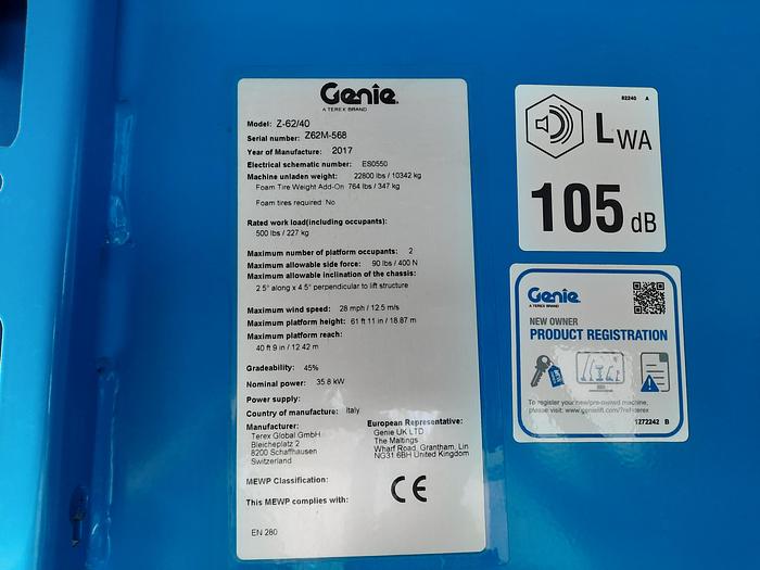 Used 2017 Genie Z 62/40