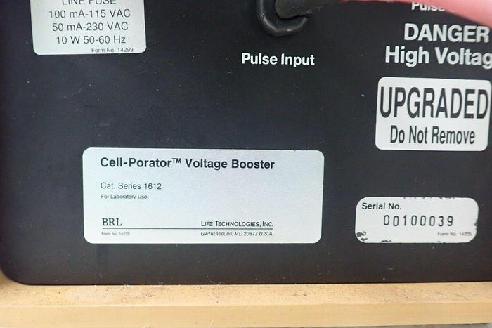 Used BRL Life Technologies Cat Series 1612 Cell-Porator Voltage Booster