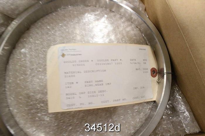 Unused Wear Ring for Goulds 3410, 10x12x12 Impeller, Unused #34512