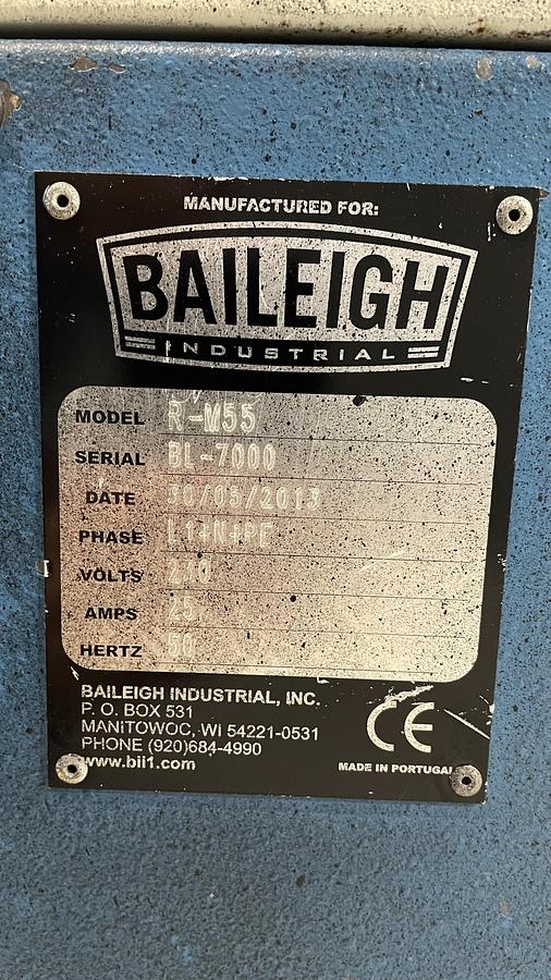 Used BAILEIGH M55 power 240 volt section rollers