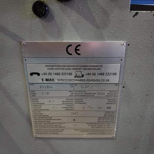 Used EDWARDS PEARSON 3m x 3mm Mechanical |Direct drive guillotine