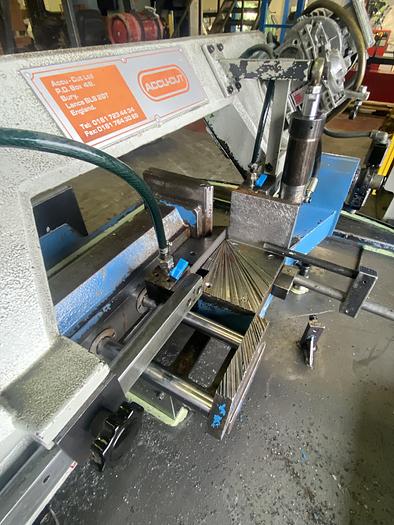 Used UZAY MAKINA 220 DG double Mitre Semi Automatic Bandsaw