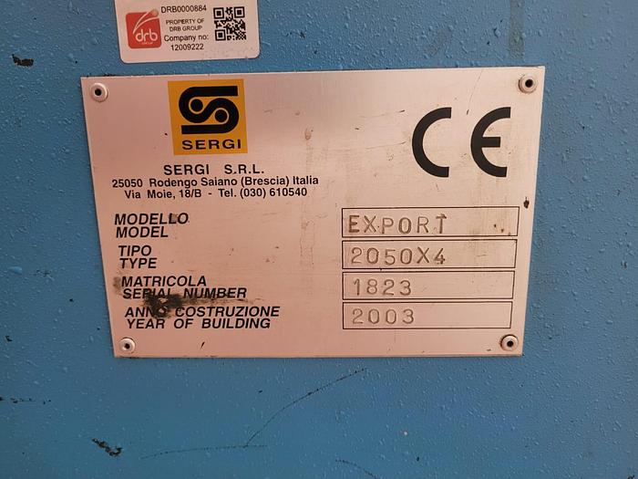 Used SERGI  2004   2000mm x 4mm Power operated Bending rollers