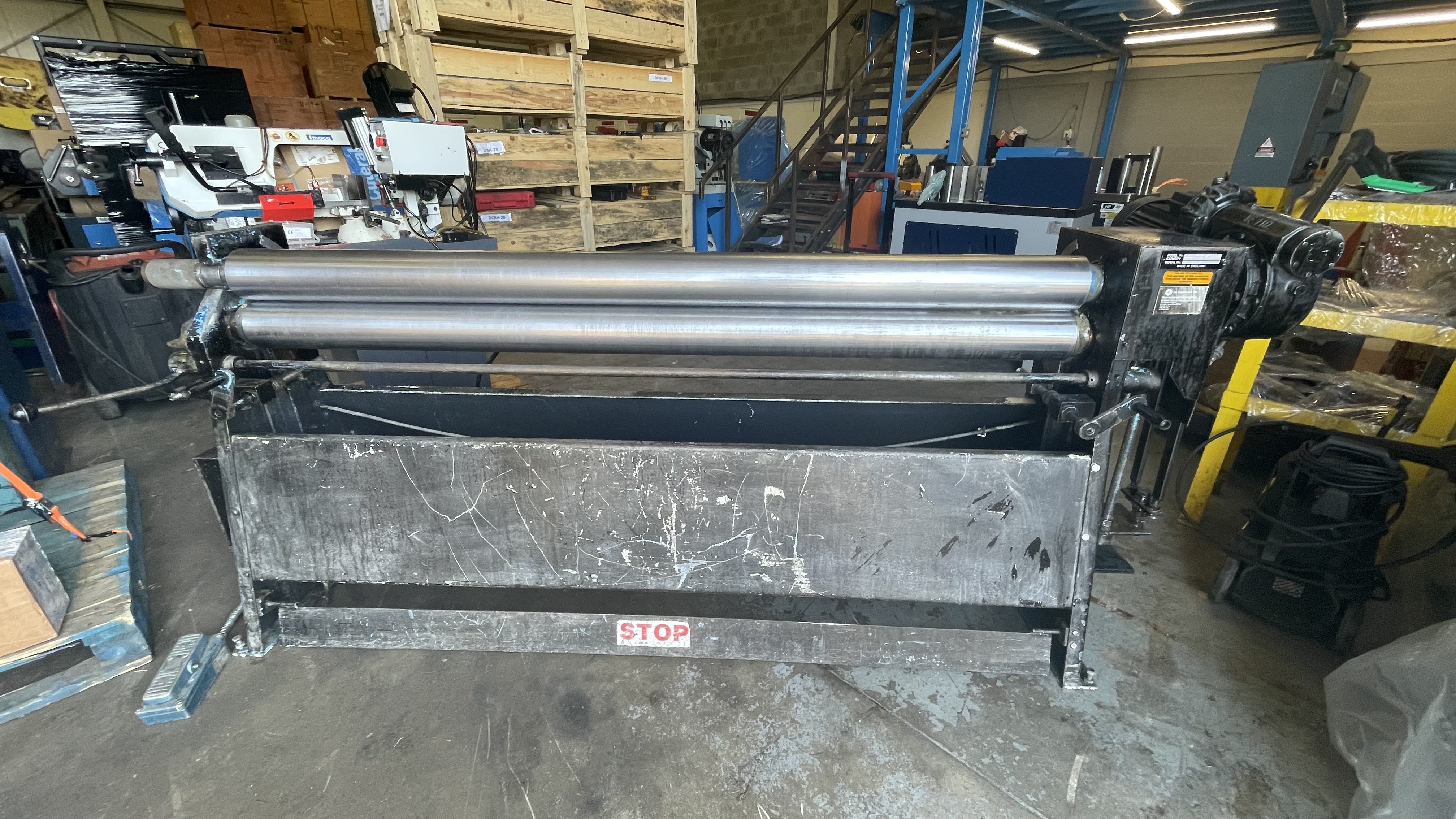 Used Walton 2000mm x 125mm diameter power bending rollers 