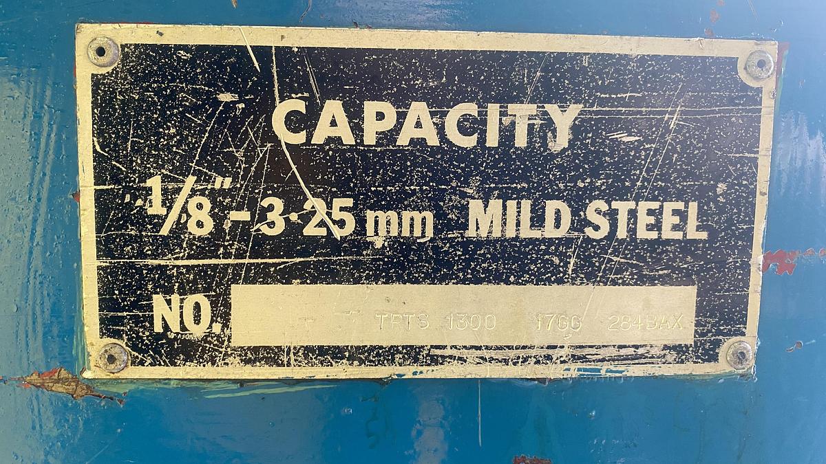 Used Morgan Rushworth  TRTS 1300mm x 3.2mm Power Bending rollers