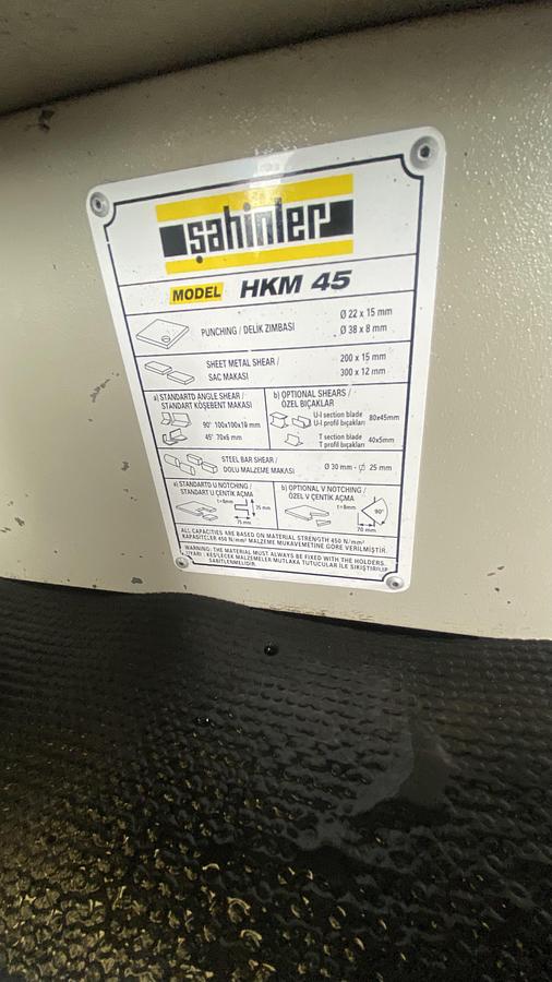Used SAHINLER 45 ton 5 station hydraulic steelworker