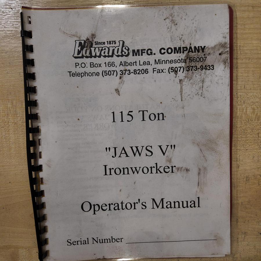 Used EDWARDS JAWS 115 ton V  Steelworker Iron worker