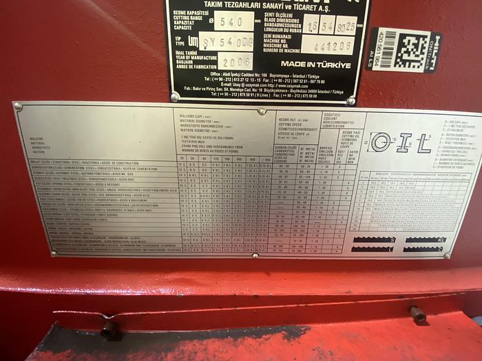 Used Uzay Makina UMSY 540 DG Heavy Duty Twin Mitre Double Column Bandsaw