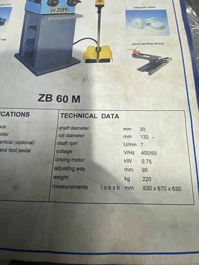 Used ZOPF ZB60M  Section Roller