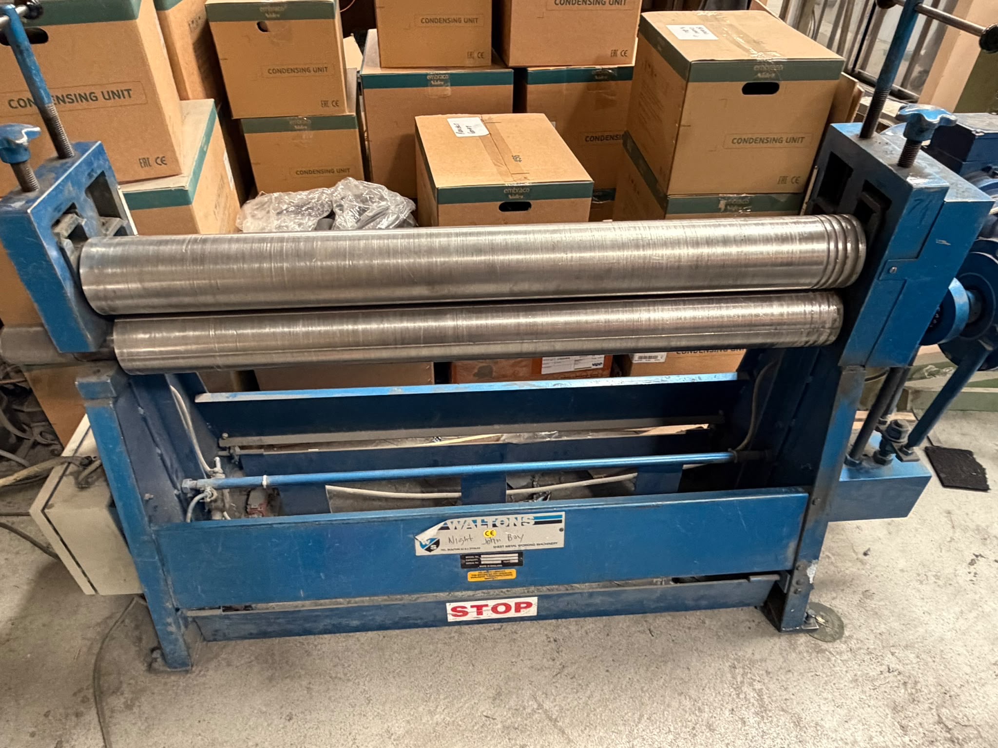 Used WALTON Power bending rollers 1250mm x 3mm