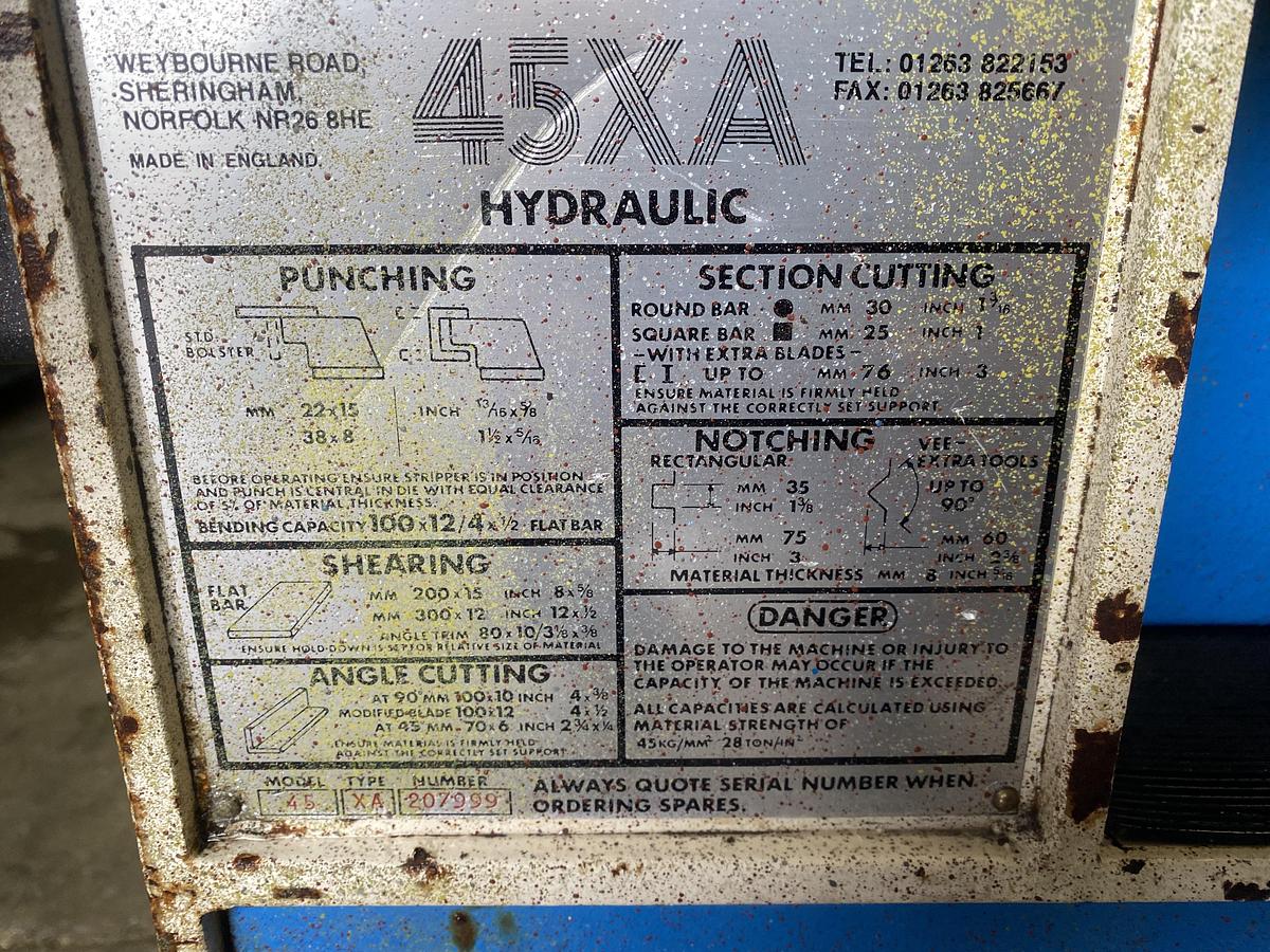 Used Kingsland 45 ton XA compact steelworker 5 station