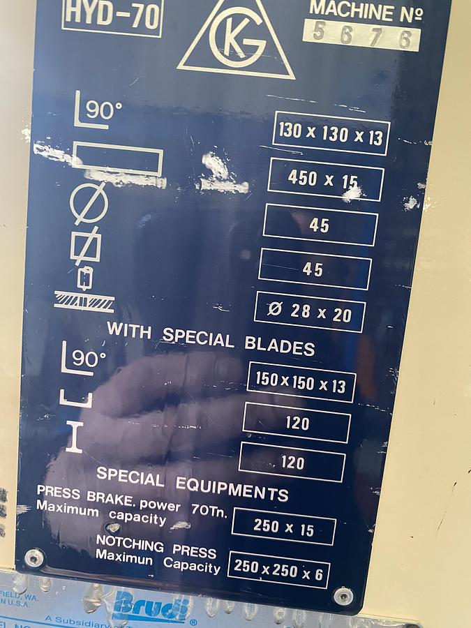 Used GEKA 70 s 5 station steelworker 70 ton Hydraulic