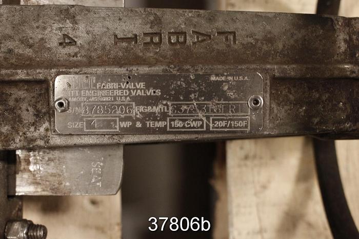 Used Fabri 4" Hand Operated Knife Gate Valve #37806