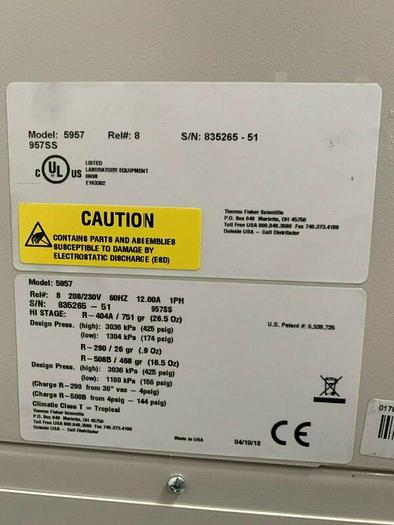Used Thermo Scientific 5957 -86ºC Ultra Low Laboratory Freezer 23 Cu Ft 230V