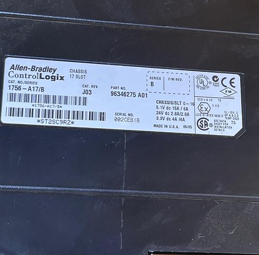 Used A-B Allen Bradley 1756-PA72/ 1756-A17