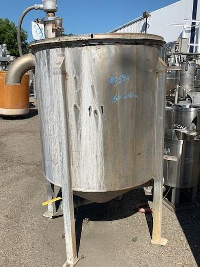 Used 150 Gallon Vertical Stainless Steel Tank
