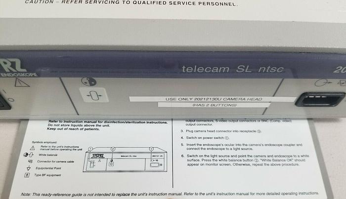 Used Storz 202121 20 Telecam SL ntsc W/ IPM Fiber Filter and Storz 201332 20 D-Light