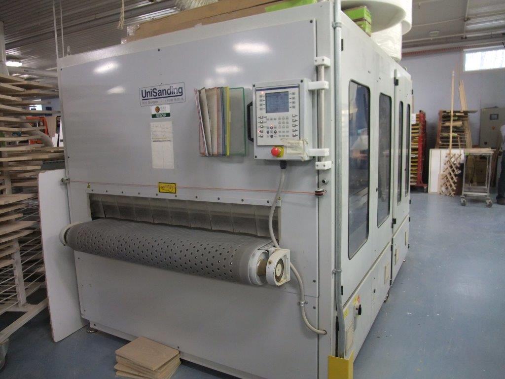 Used 2004 Unisanding Cross Sander 2.4.0 k.v. Top sandermodel #1109 and Doucet return conveyor