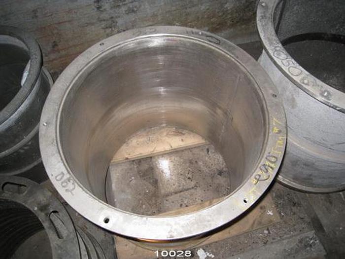 Used Black Clawson 24P Pressure Screen Basket, Cylinder, .062" Conical Holes #10028