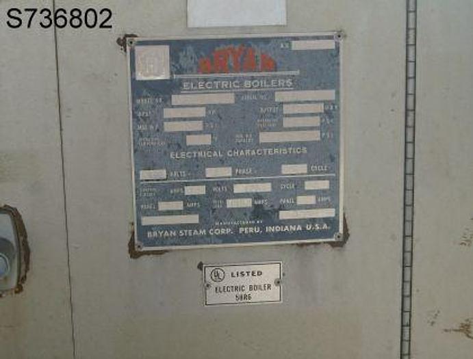 Used Boiler, 10 HP, Bryan, Electric, Water, 125 PSI,Boiler, 10 HP, Bryan, Electric, Water, 125 PSI, #S736802