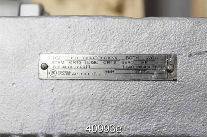 Used Powell 8" Globe Valve #40993