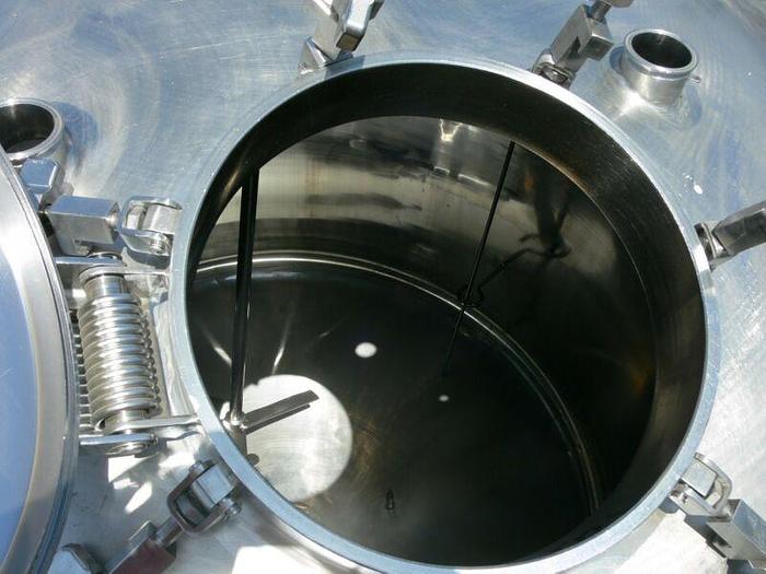 Used Feldmeier 4500 Liter 316L SS Jacketed Reactor w/ Agitator 30 PSI FV &100 PSI