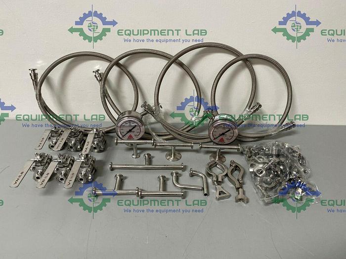 Used Lot of 4- Stainless Steel 142mm Membrane Disc Filter w/ N-K31 Pump & 1.5HP Motor