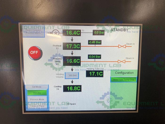Used Armfield FT94LT HTST/UHT Mini Pilot System Pasteurization Skid w/ Flowmeter