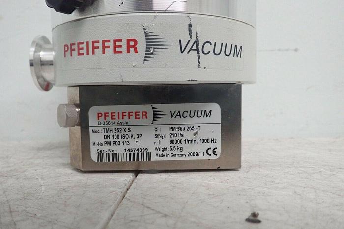 Used Pfeiffer TMH 262 X S DN 100 ISO-K, 3P Vacuum Turbo Pump with TC100 Controller