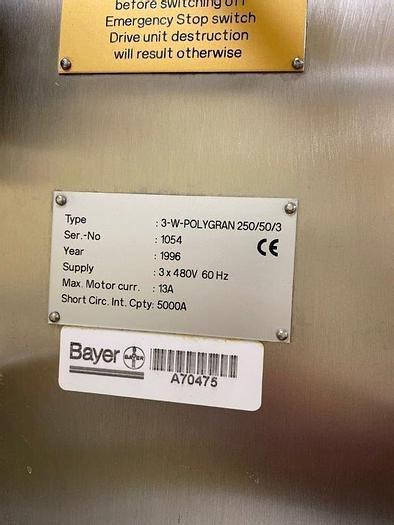 Used Used Gerteis Roller Compactor, Type 250/50/3