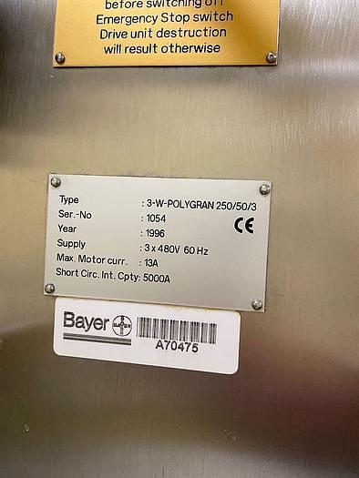 Used GERTEIS 3W POLYGRAN ROLLER COMPACTOR (#9876)