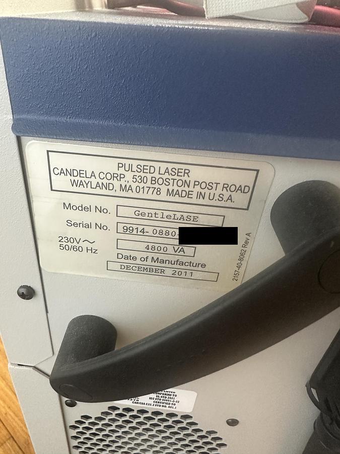 Used 2011 Candela Mini GentleLASE 755nm