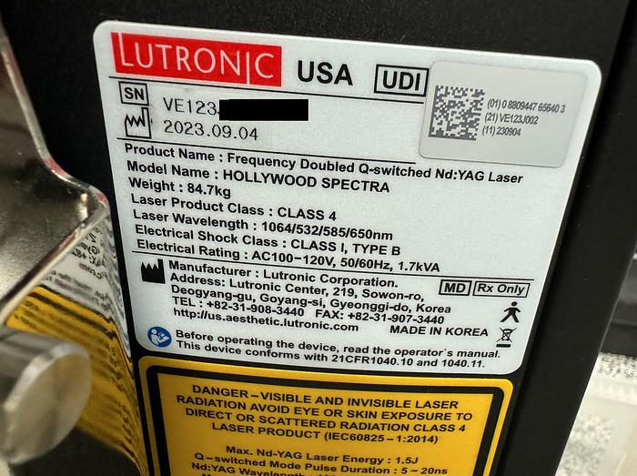 Used 2023 Lutronic Hollywood Spectra