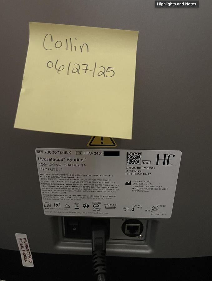 Used 2024 Hydrafacial  Syndeo