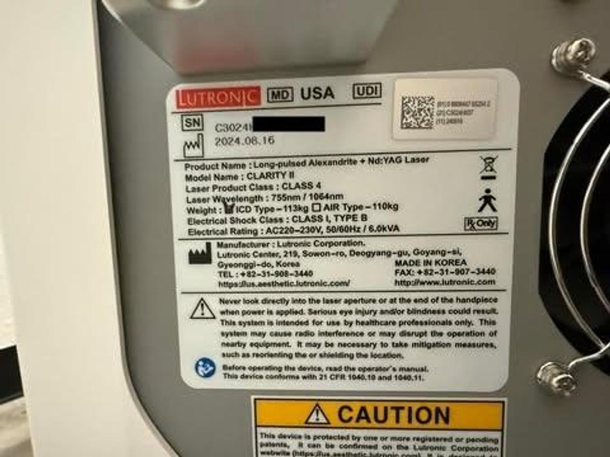 Used 2024 Lutronic Clarity II 2 Laser