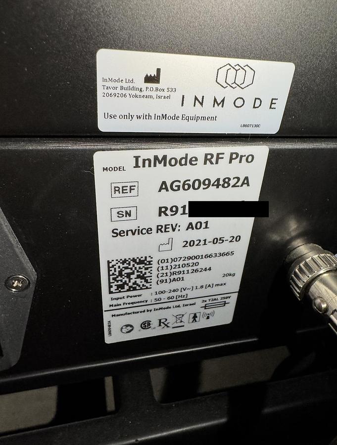 Used 2021 Inmode Morpheus 8 Face and Body Hand Pieces