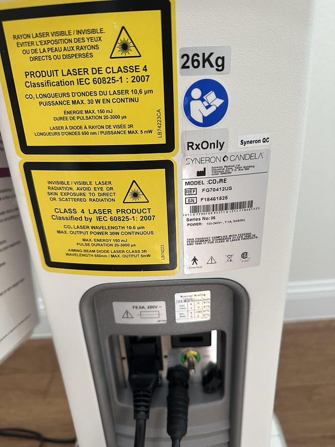 Used 2018 Syneron Candela CO2RE- Silver, Gold and Purple Lens Fully Loaded